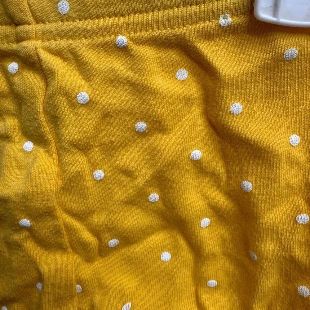 Carter's 2T Girls Yellow and White Polka Dot Soft Pajama Shorts